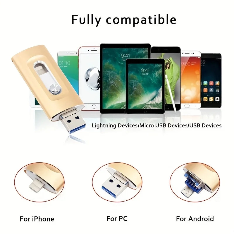 4-in-1 USB 3.0 Type-C Flash Drive 16GB | iPhone Android PC USB Flash Drive PLUSH