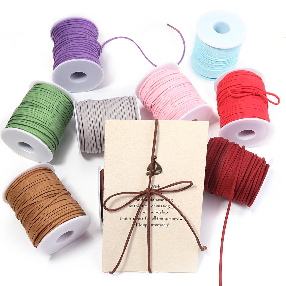 50 Yards 2mm Korean Suede Faux Leather Cord – DIY Jewelry Making Jewelry Craft Cord PLUSH