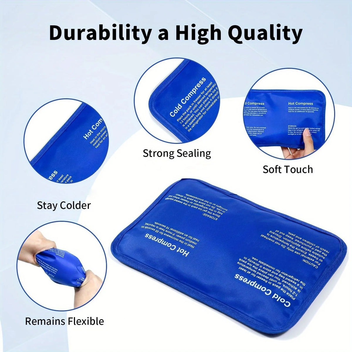 Large Reusable Hot Cold Gel Ice Pack – Shoulder Knee Back Hot Cold Gel Pack PLUSH