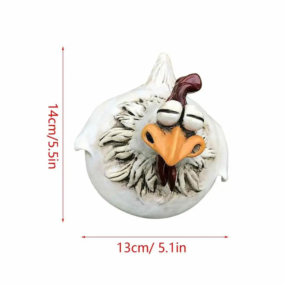 Resin Chicken Fence Statue – Garden Hen Sculpture Décor Garden Statue PLUSH Type C