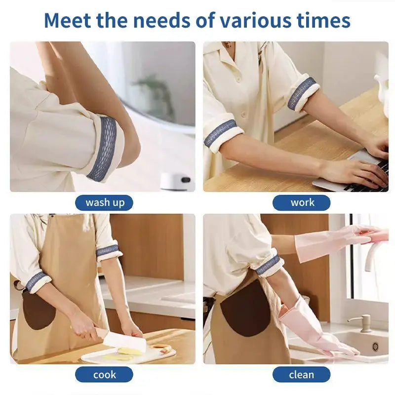 Elastic Sleeve Shorteners 5pcs – Non-Slip Cuff Fasteners Sleeve Fastener Bands PLUSH