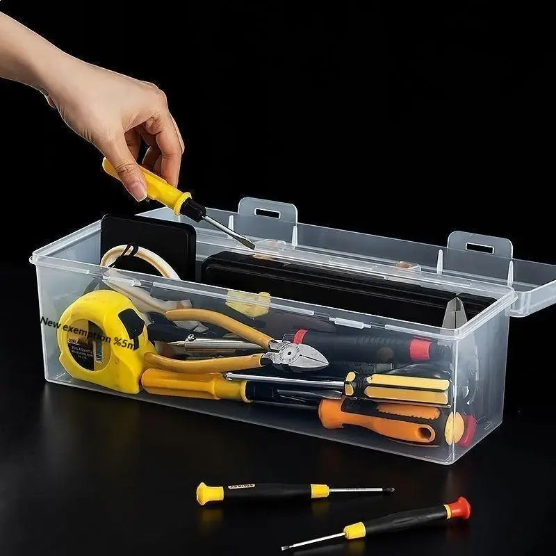 Transparent Multi-Compartment Tool Organizer Box with Handle Tool Storage Organizer PLUSH