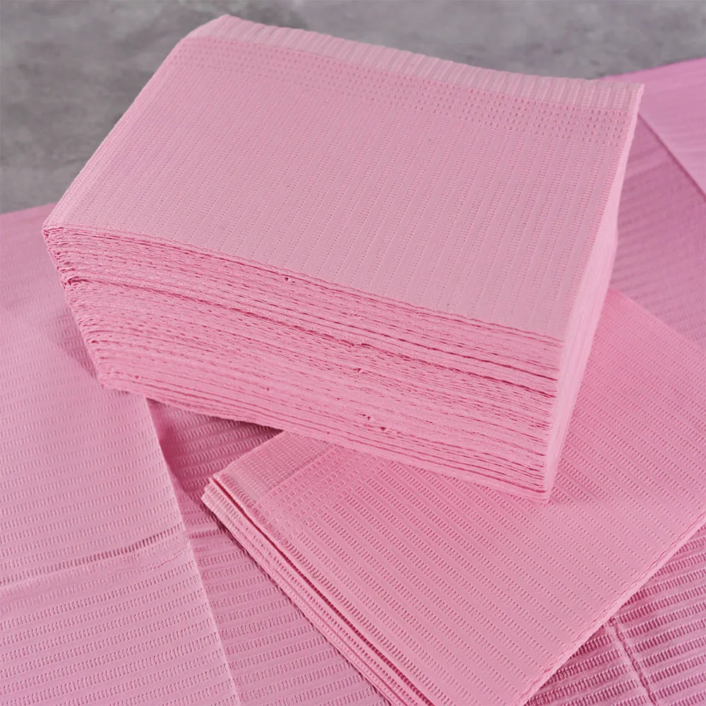 20pcs Disposable Nail Art & Tattoo Table Mat – Waterproof Pad Nail Art Mat PLUSH Pink 20Pcs