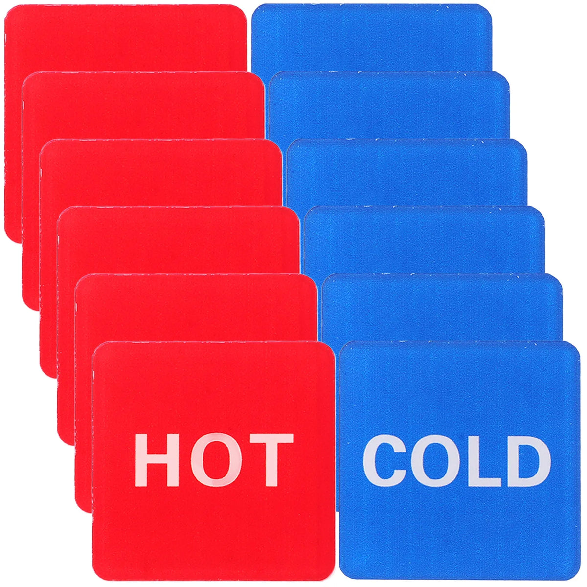 Hot & Cold Faucet Stickers – 6 Pairs Waterproof Acrylic Labels Faucet Label Stickers PLUSH