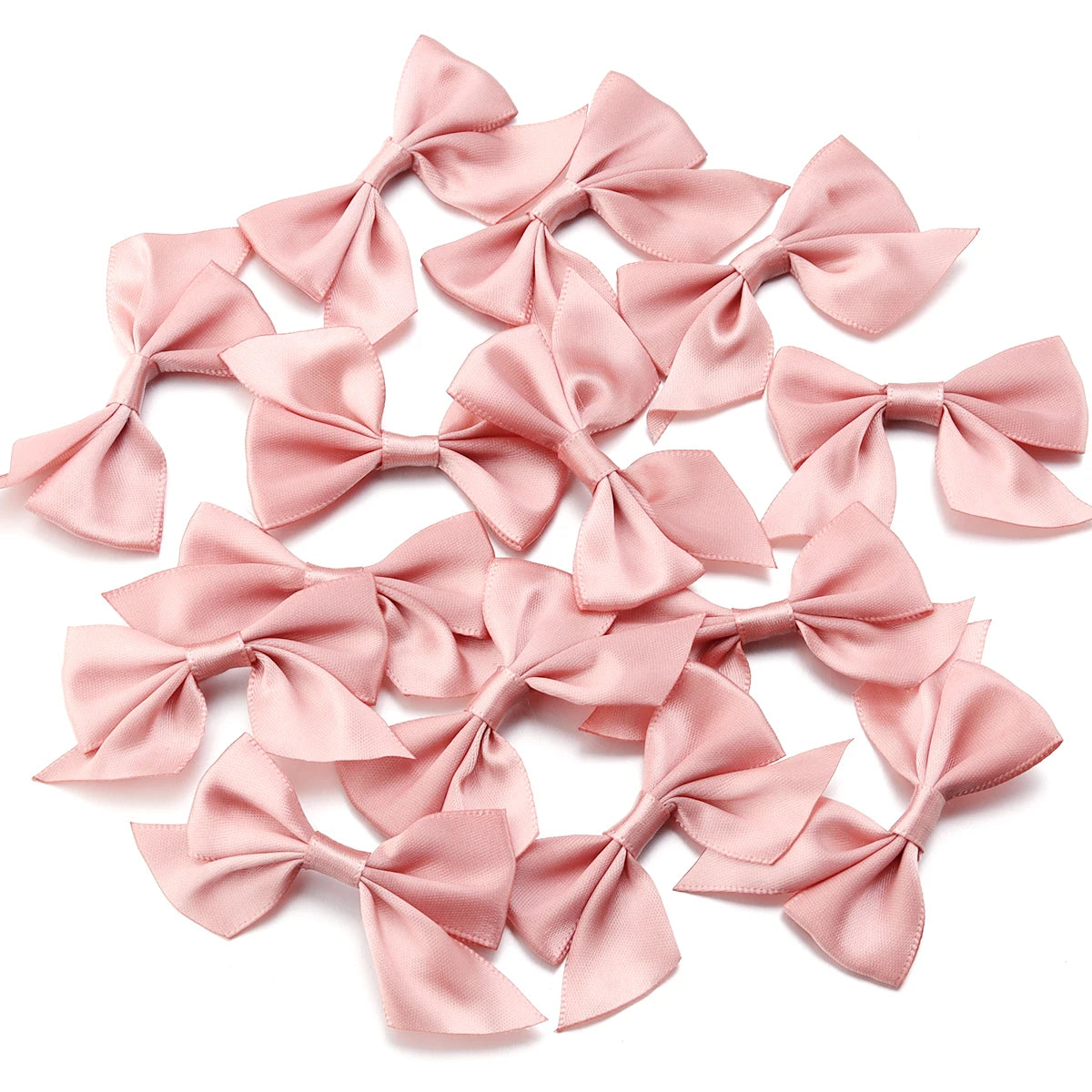 20pcs Satin Ribbon Bows – DIY Craft & Party Decoration Ribbon Bows PLUSH Pink 4x7cm