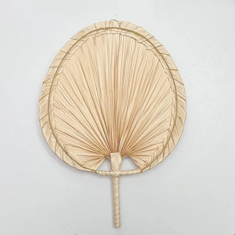 Handmade Palm Leaf Woven Fan – Boho Wall Art & Wedding Décor Wall Art Decor Fan PLUSH