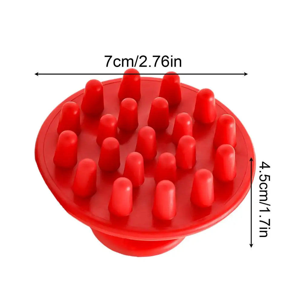 Silicone Scalp Massager Shampoo Brush – Body Scrubber Scalp Massager Brush PLUSH Red