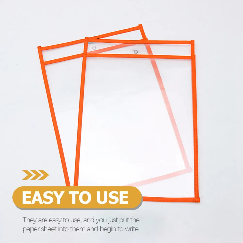 Reusable Dry Erase Sleeves 6-Pack – Transparent Double-Sided PVC Dry Erase Sleeves PLUSH