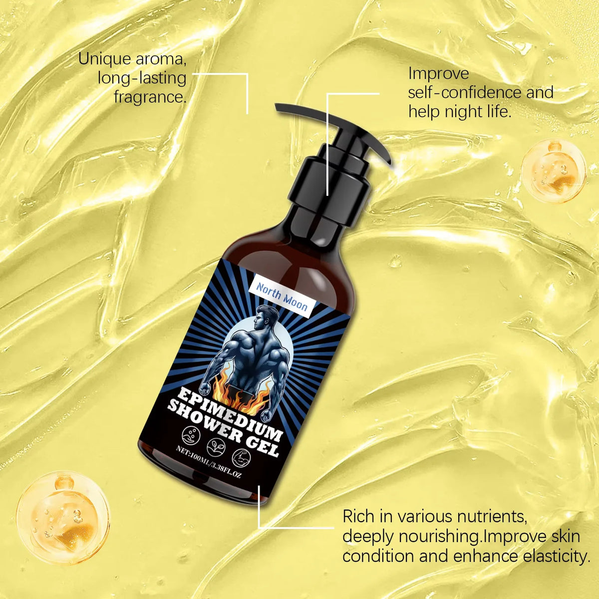 North Moon Men Coconut Oil Exfoliating Shower Gel 100ml Men's Shower Gel PLUSH