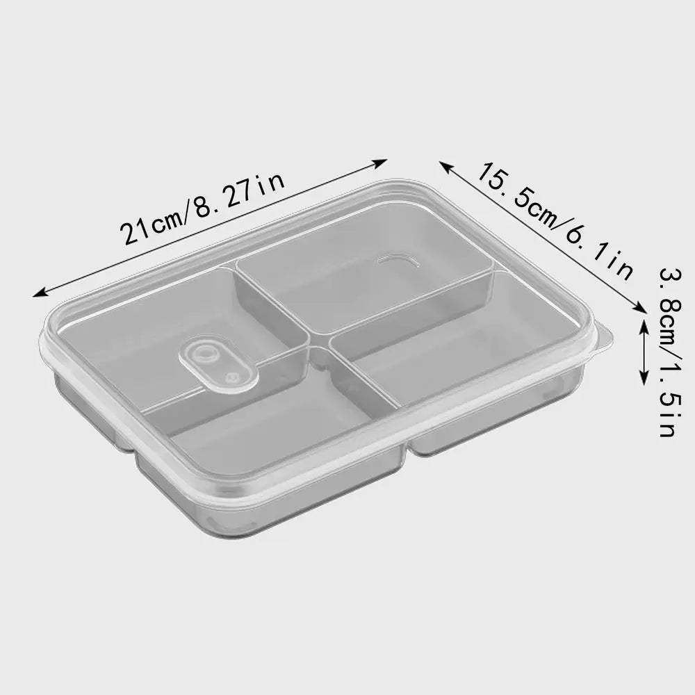 Transparent Divided Fridge Storage Box – Airtight Food Keeper Food Storage Container PLUSH M