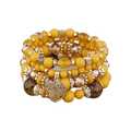 Bohemian Crystal Beads Charm Bracelet Set – Multi-Layer Women Charm Bracelet Set PLUSH Yellow