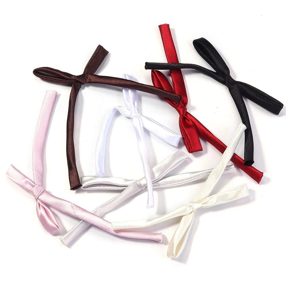 10pcs Satin Ribbon Bows 7x12cm – Colorful Bowknot Ornaments Ribbon Craft Bows PLUSH Mixed 7X12cm