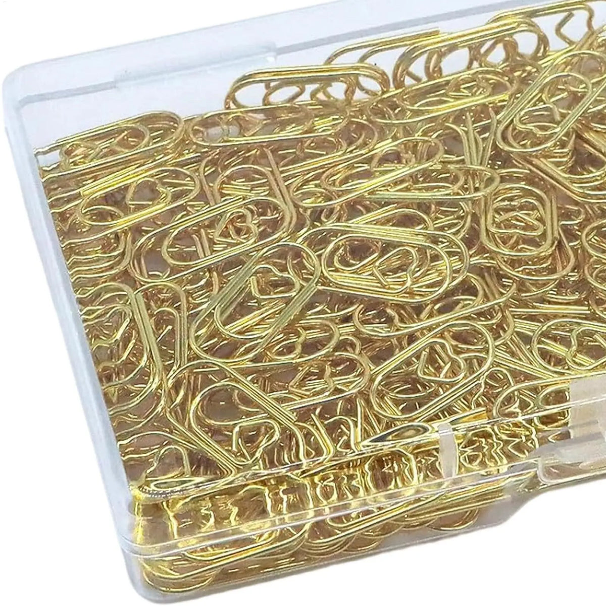 100pcs Gold Heart Paper Clips – Stainless Steel Organizer Clips Decorative Paper Clips PLUSH