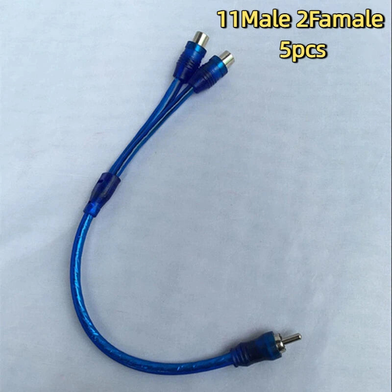 Car RCA Y Splitter Cable – 1M to 2F & 1F to 2M Audio Adapter RCA Splitter Cable PLUSH 5pcs