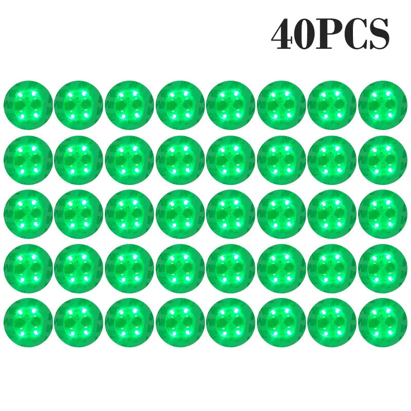 LED Luminous Bottle Coasters 6cm – Party Bar Wedding Decor LED Party Coaster PLUSH 40Pcs Green 6cm