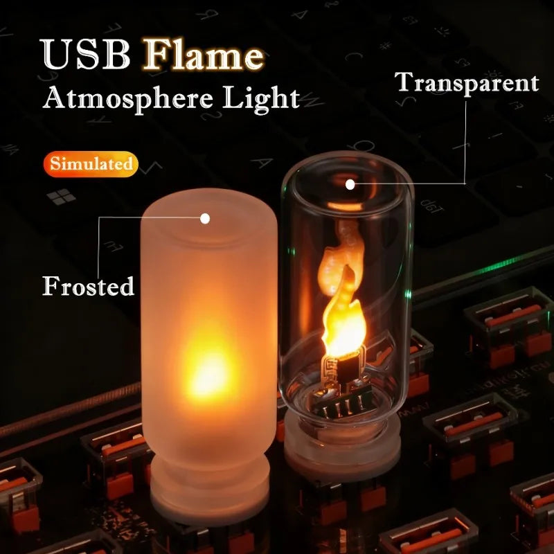 USB LED Flickering Flame Candle Night Light | Touch Control LED Candle Night Light PLUSH