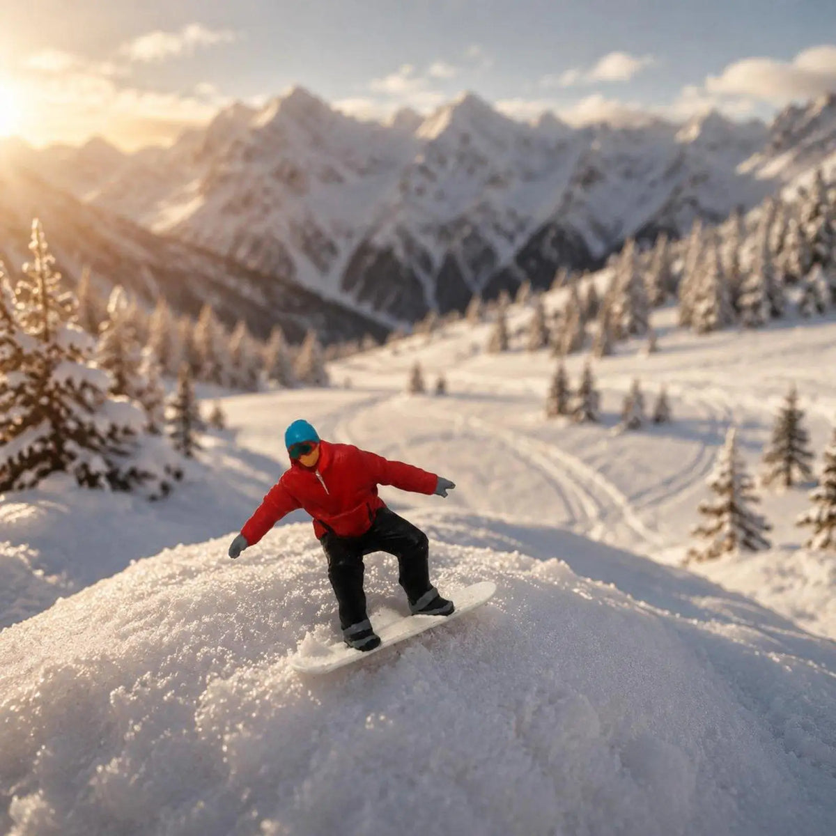 1:64 Scale Resin Skiing Figure – Winter Diorama Collectible Miniature Diorama Figure PLUSH