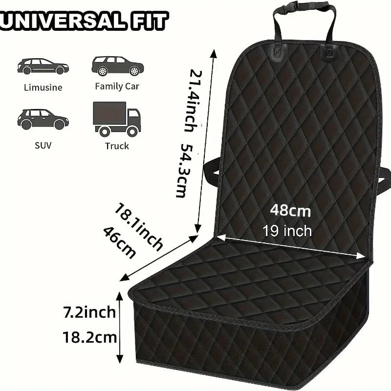 Non-Slip Dog Car Seat Cover – Waterproof Front Seat Protector Pet Car Seat Cover PLUSH 1Pcs Full Black