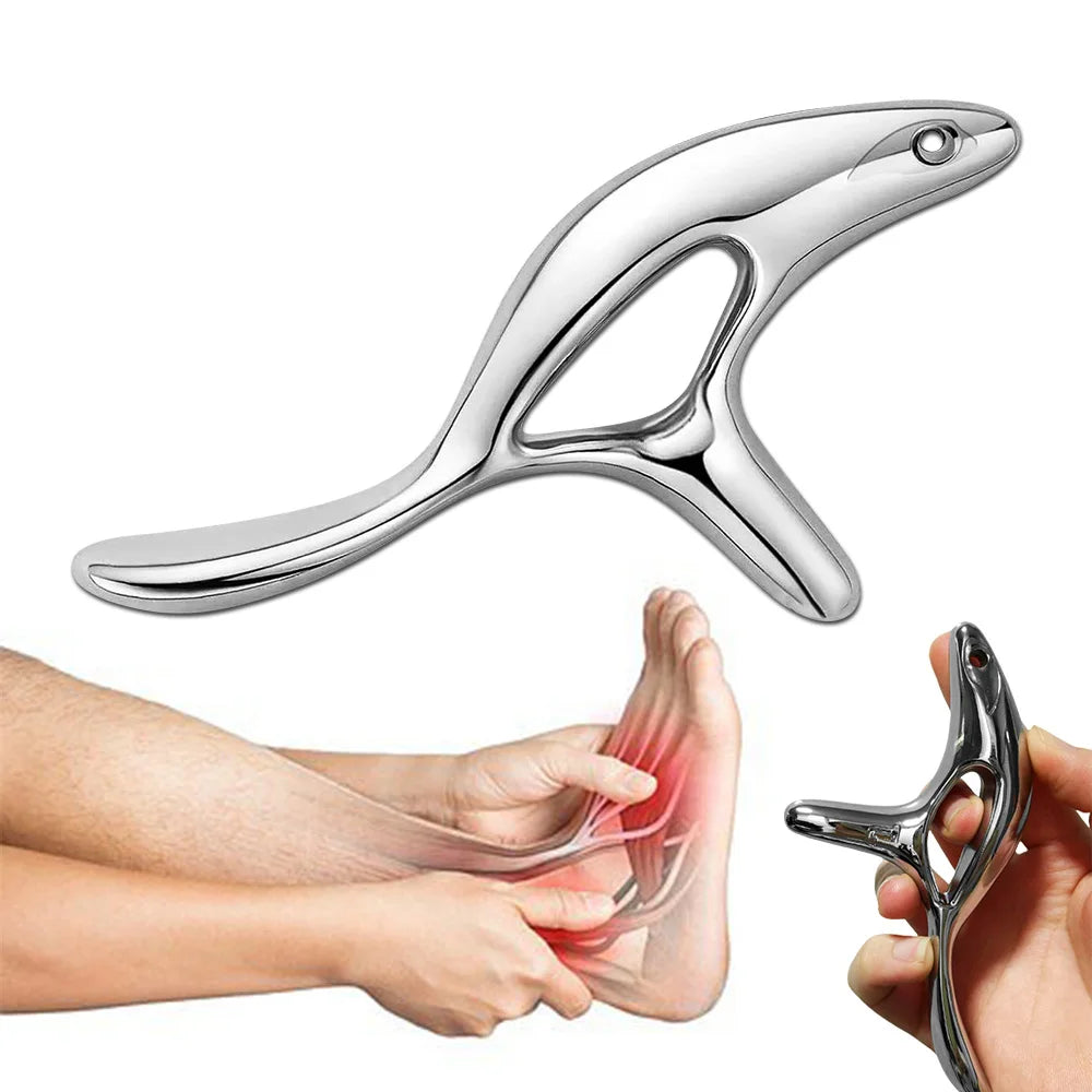Triangle Metal Trigger Point Massage & Muscle Scraper Tool Massage Tool PLUSH Silvery