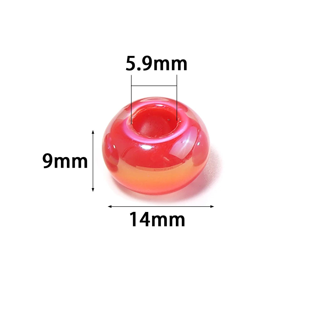 14mm UV Plated Abacus Acrylic Spacer Beads 10pcs – DIY Jewelry Acrylic Spacer Beads PLUSH