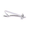 Silver Musical Note Tie Clip – Men's Necktie Bar Pin Tie Clip PLUSH WHITE