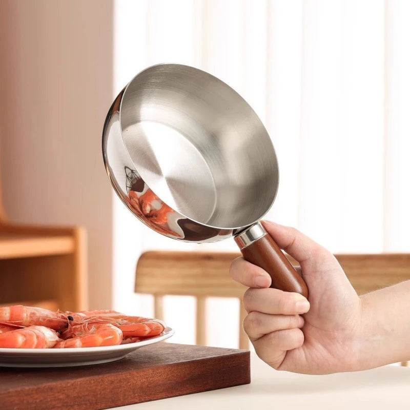 Stainless Steel Milk Pot with Wooden Handle | Compact Saucepan Compact Saucepan PLUSH