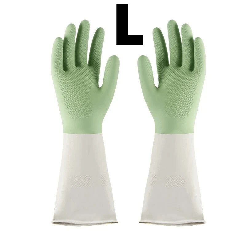 4-Pack PVC Waterproof Cleaning Gloves – Kitchen & Dishwashing Cleaning Gloves PLUSH L