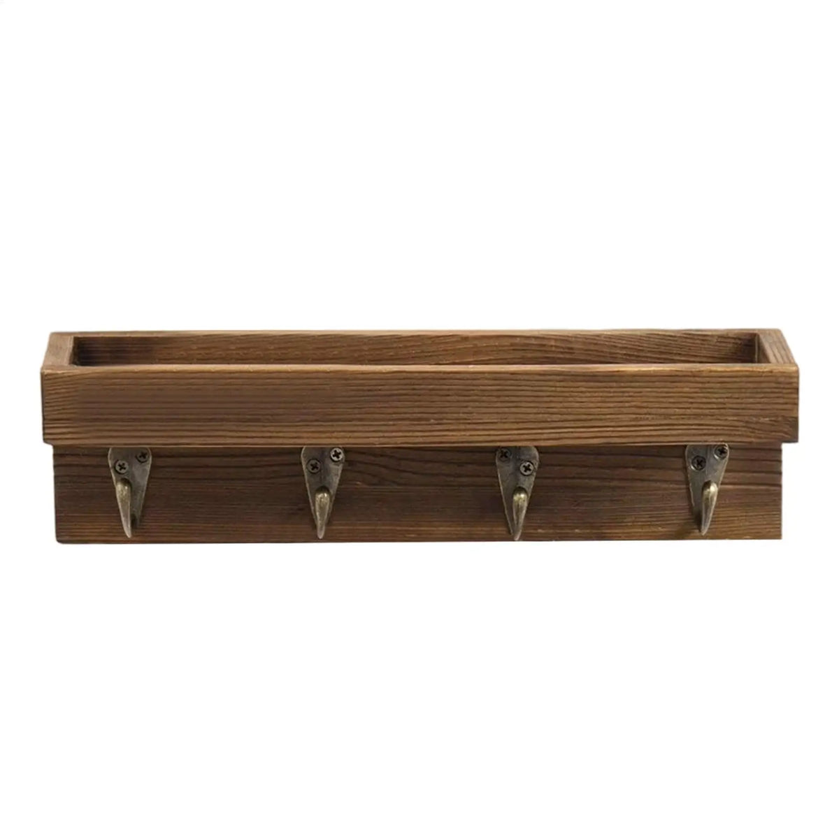 Wall Mounted Key Holder Rack with 4 Hooks & Floating Shelf Key Rack Organizer PLUSH