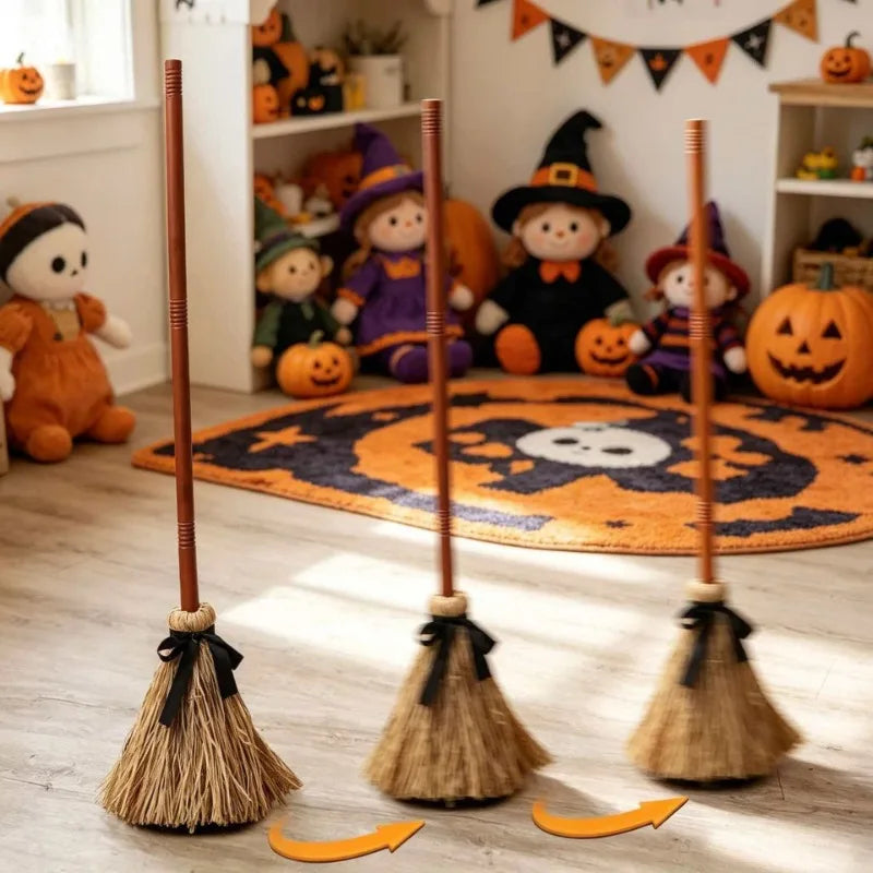 Halloween Flying Witch Broom Motion Sensor Dancing Yard Decor Halloween Yard Decoration PLUSH