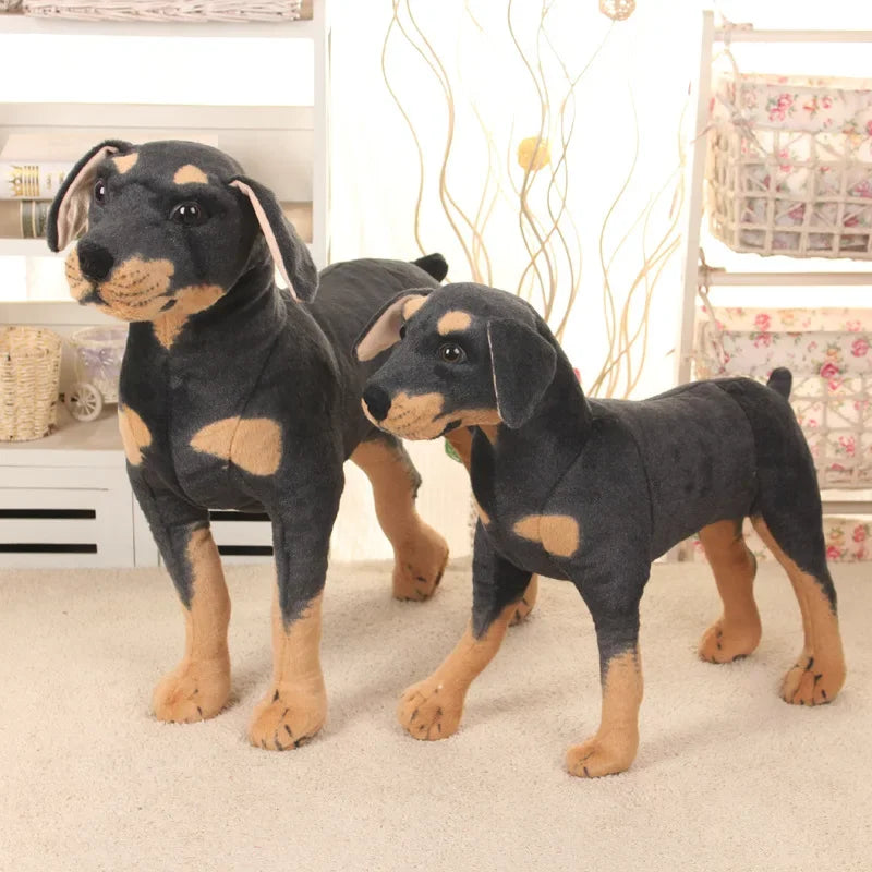 Realistic Standing Black Dog Plush Stuffed Animal Photo Prop Plush Stuffed Animal PLUSH
