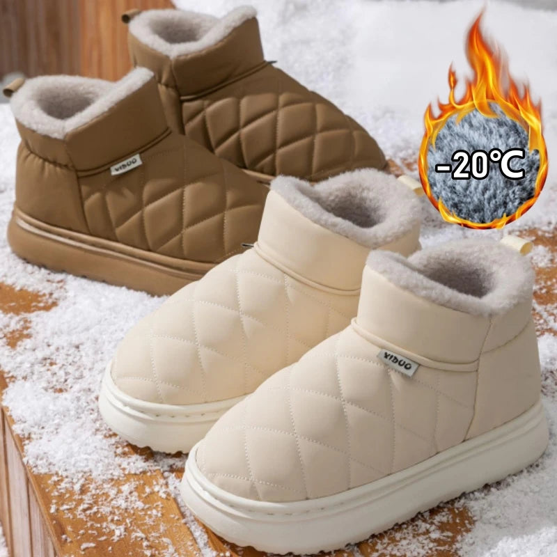 Women's Waterproof Fur-Lined Snow Boots – Slip-On Platform Women's Snow Boots PLUSH