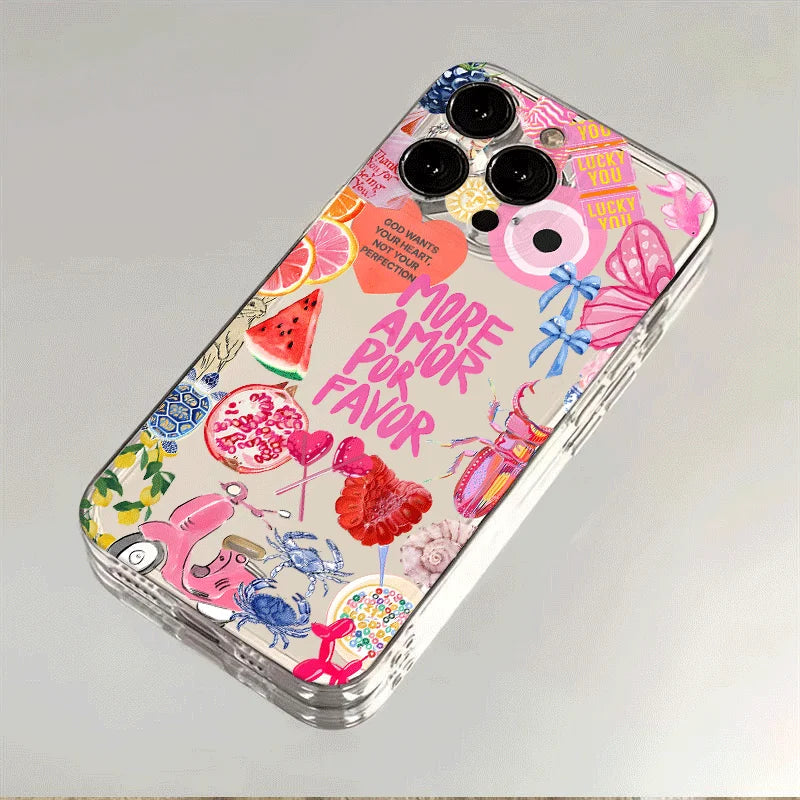 Love Heart Amor iPhone Case – Shockproof Cover 7 to 17 Pro Max iPhone Phone Case PLUSH