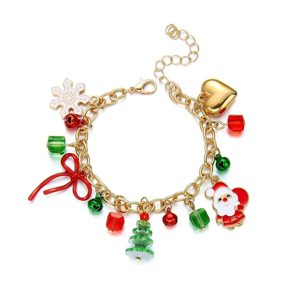 Christmas Tree Snowflake Bracelet – Adjustable Glaze Bangle Fashion Bracelet PLUSH Style 1