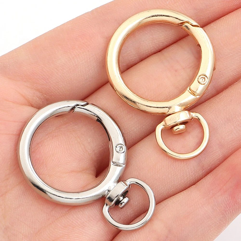 10pcs Alloy Swivel O Ring Spring Clasp Split Keyring DIY Jewelry Findings PLUSH