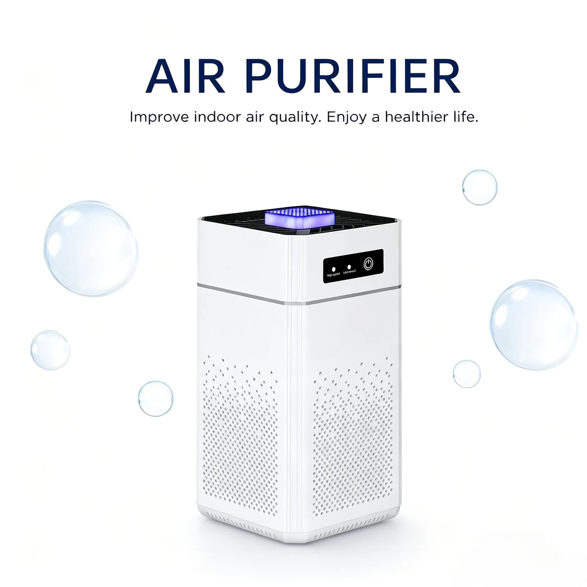 Portable USB Air Purifier H13 True HEPA & Activated Carbon Air Purifier PLUSH white USB Type-C