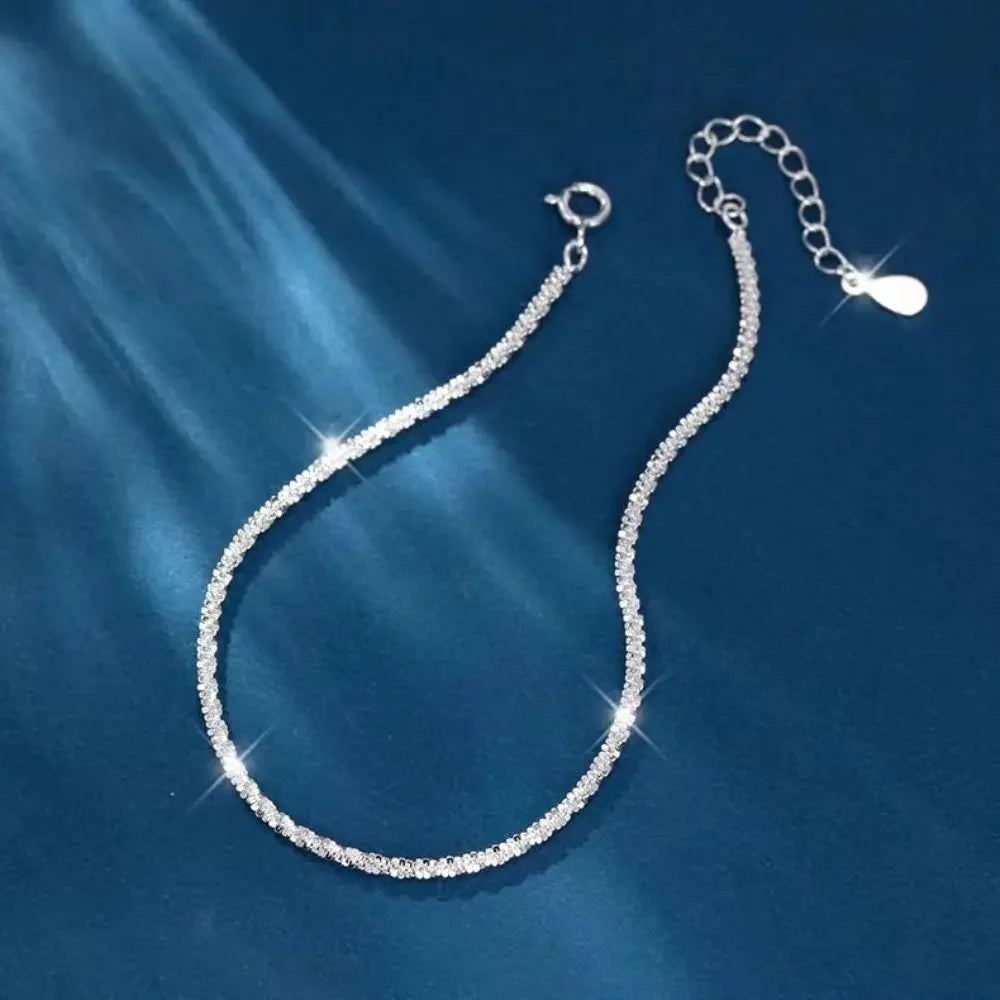 Adjustable Beaded Thin Chain Bracelet – Silver Women's Jewelry Chain Link Bracelet PLUSH