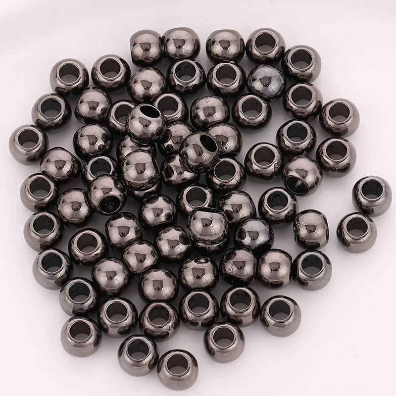 50pcs African Hair Rings Cuffs Dreadlock Bead Charms Gold Black Hair Cuff Beads PLUSH No.8