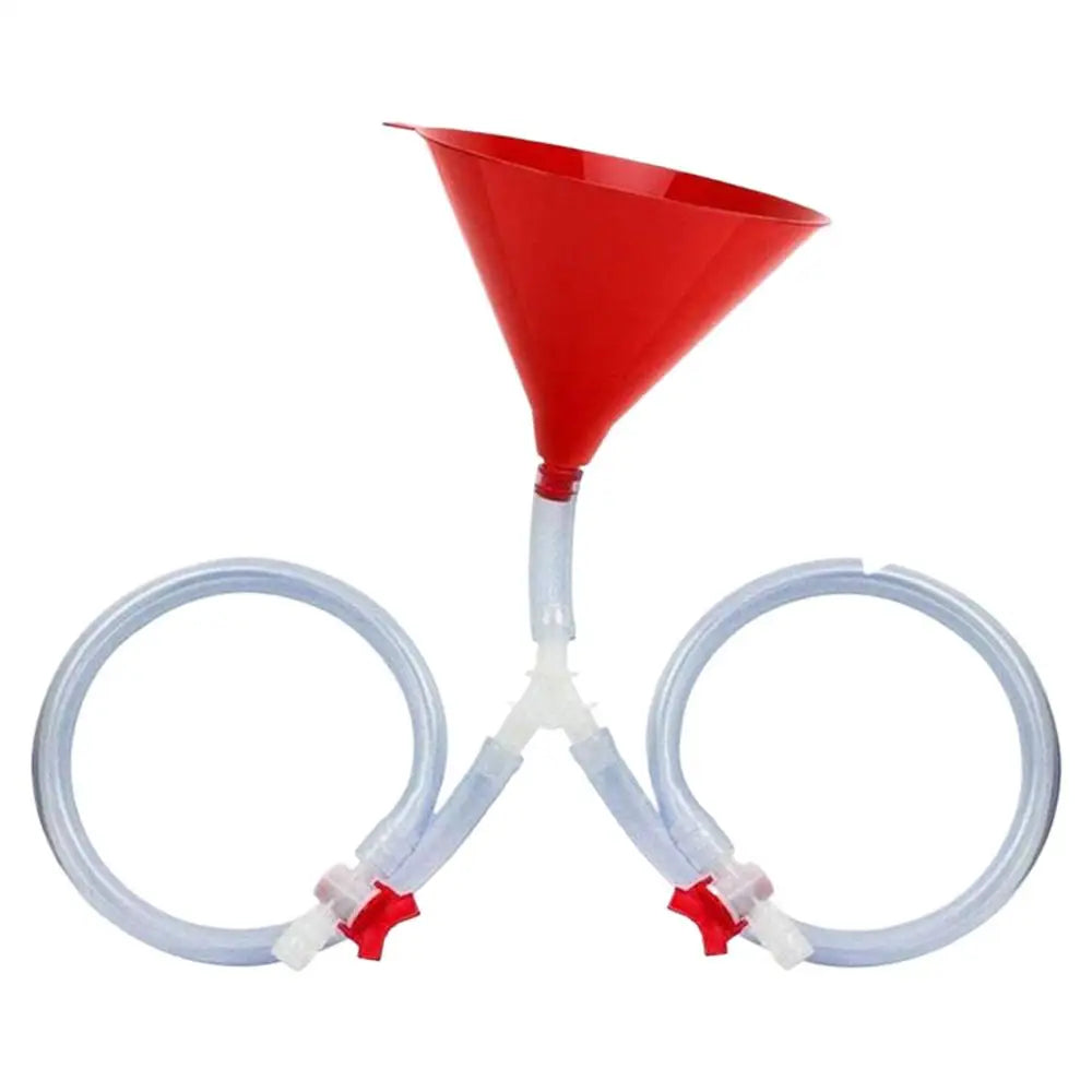 Beer Funnel with Hose & Valve – Reusable Party Drinking Funnel Beer Drinking Funnel PLUSH Double tube