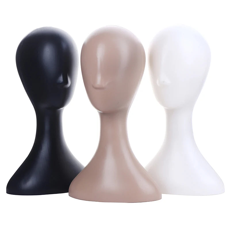 Female Plastic Mannequin Head Model – Wig Hat Hair Display Stand Mannequin Head Stand PLUSH