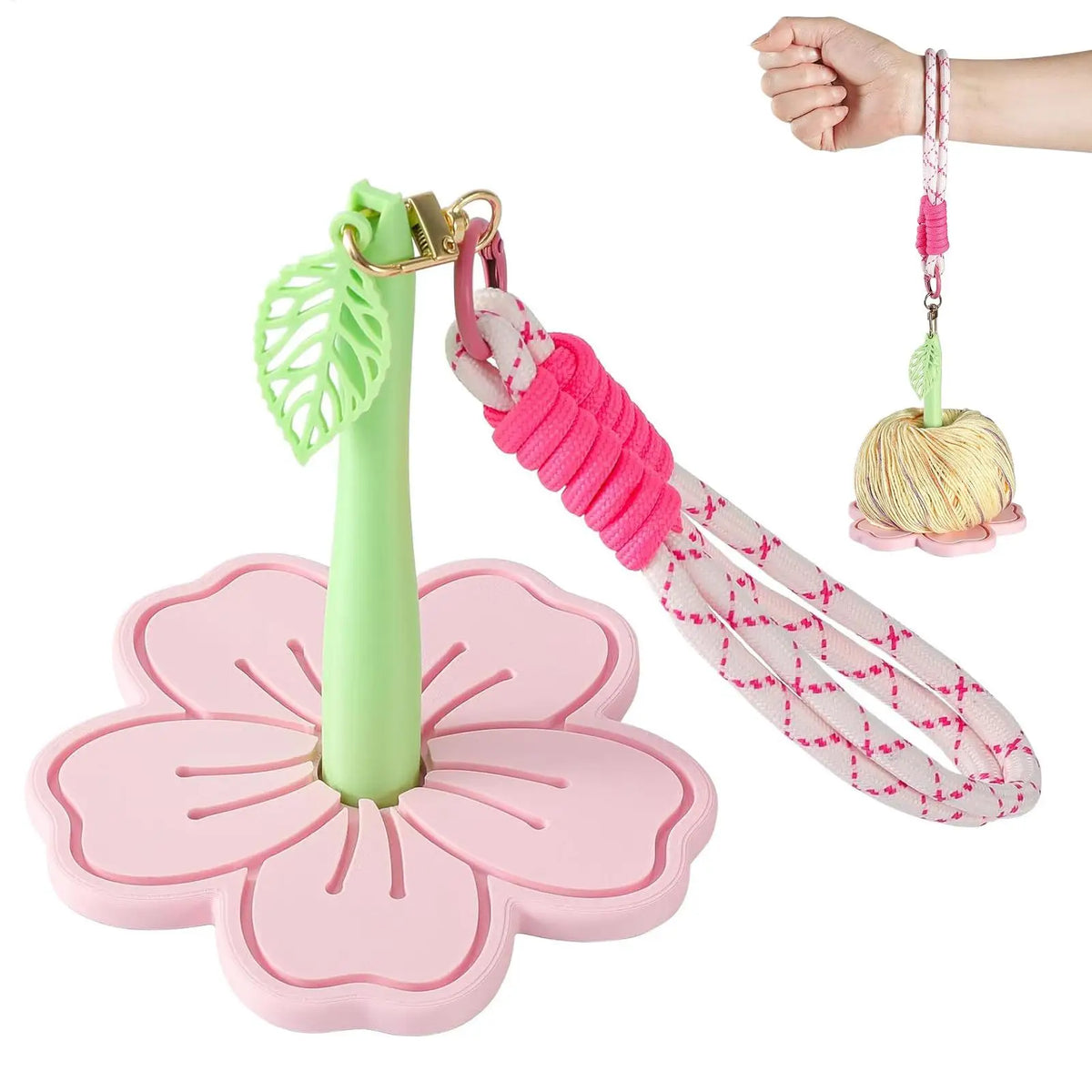 Portable Wrist Yarn Holder – Bamboo 3D Flower Organizer Yarn Holder PLUSH