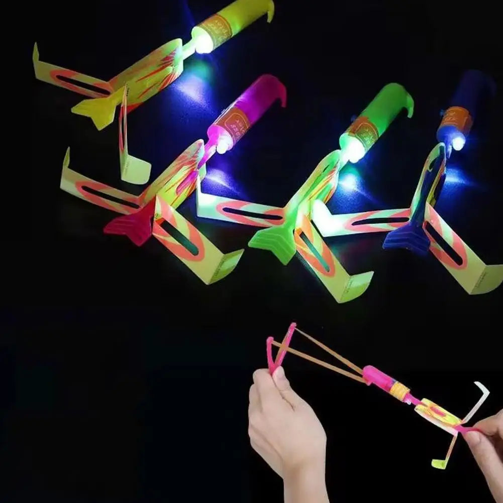 LED Glow in the Dark Rocket Helicopter Launcher Toy for Kids Flying Launcher Toy PLUSH