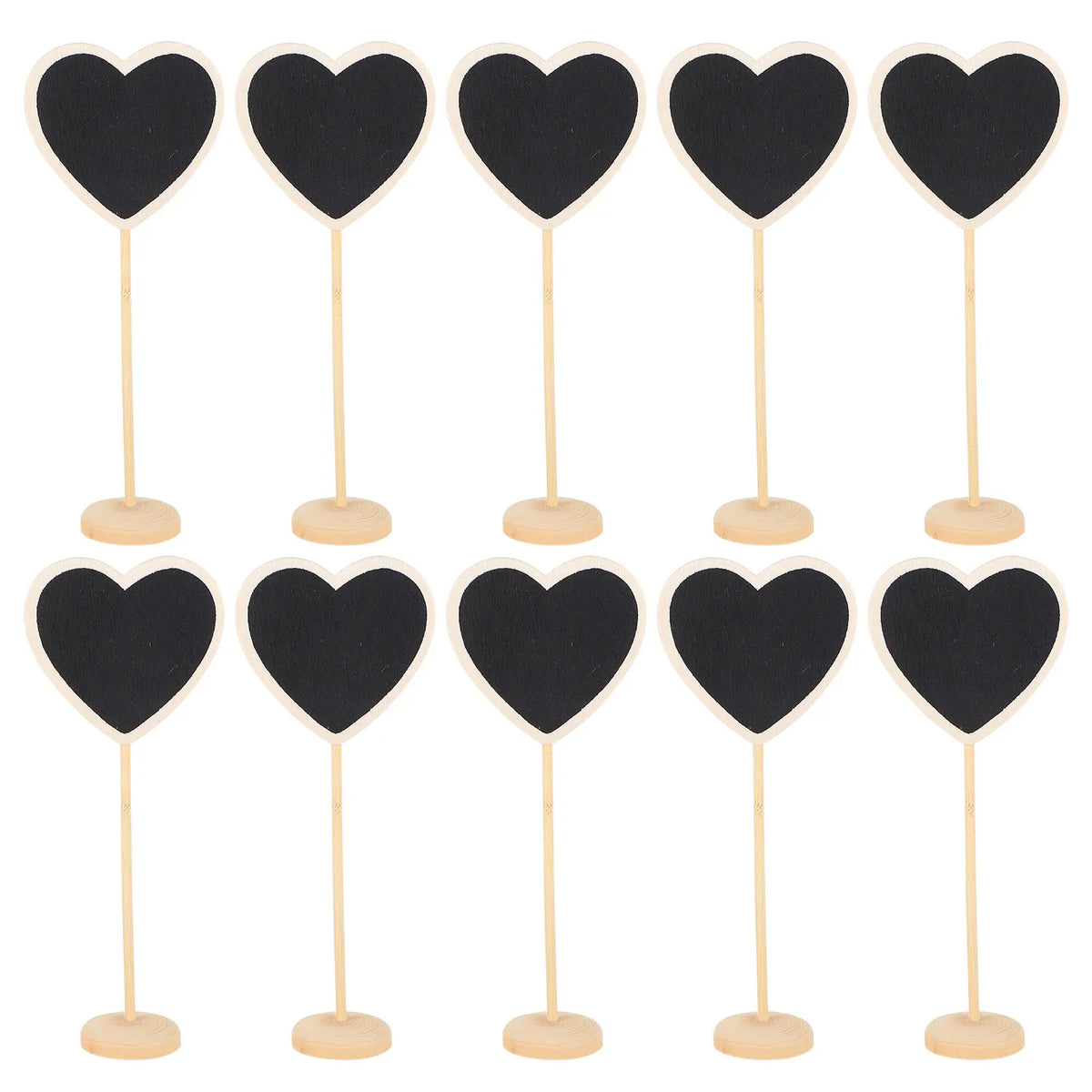 10pcs Heart Mini Chalkboard Signs – Birch Wood Message Boards Mini Chalkboard Signs PLUSH Default Title