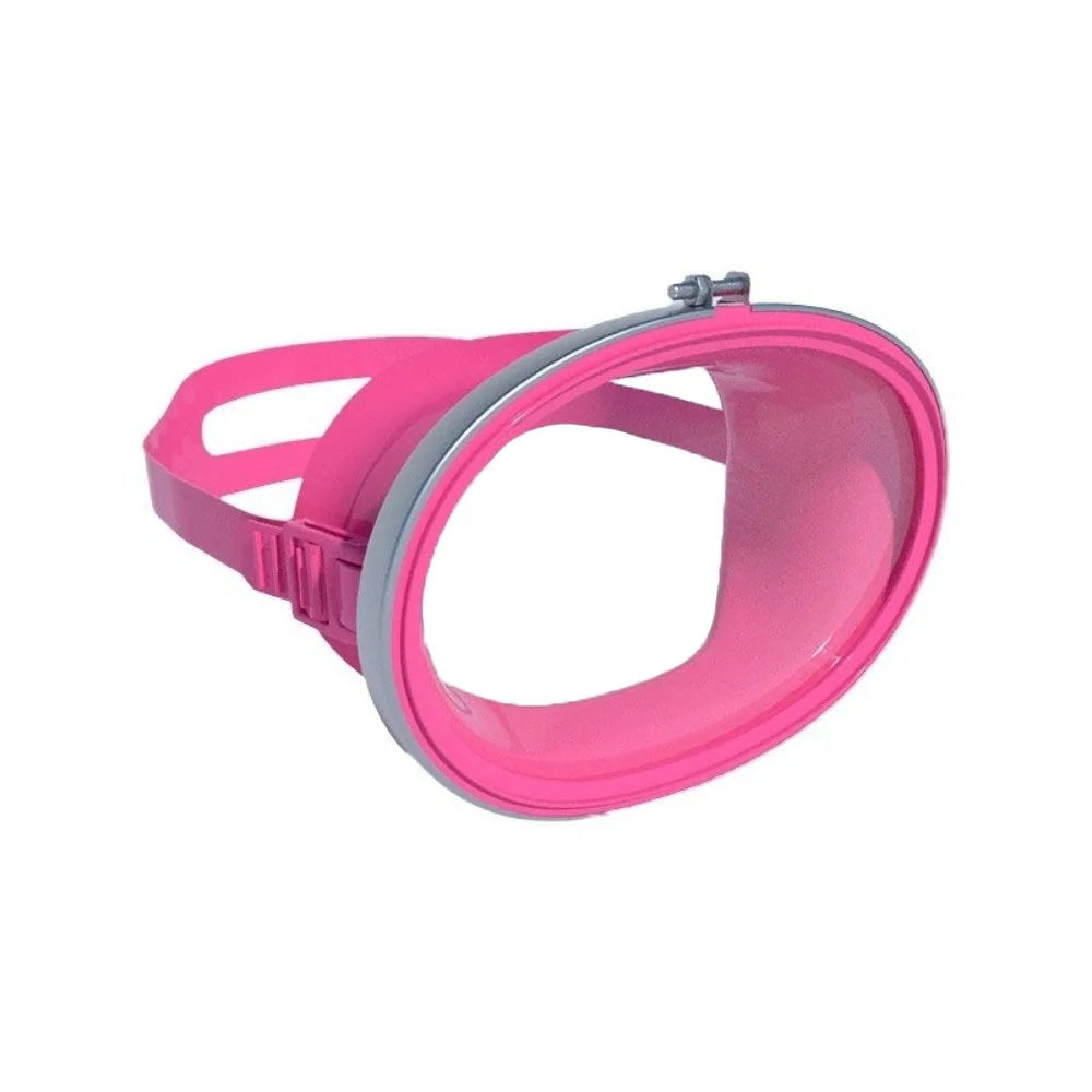 Tempered Glass Diving Mask – Single Lens Snorkeling Goggles Diving Snorkeling Mask PLUSH Rose Red