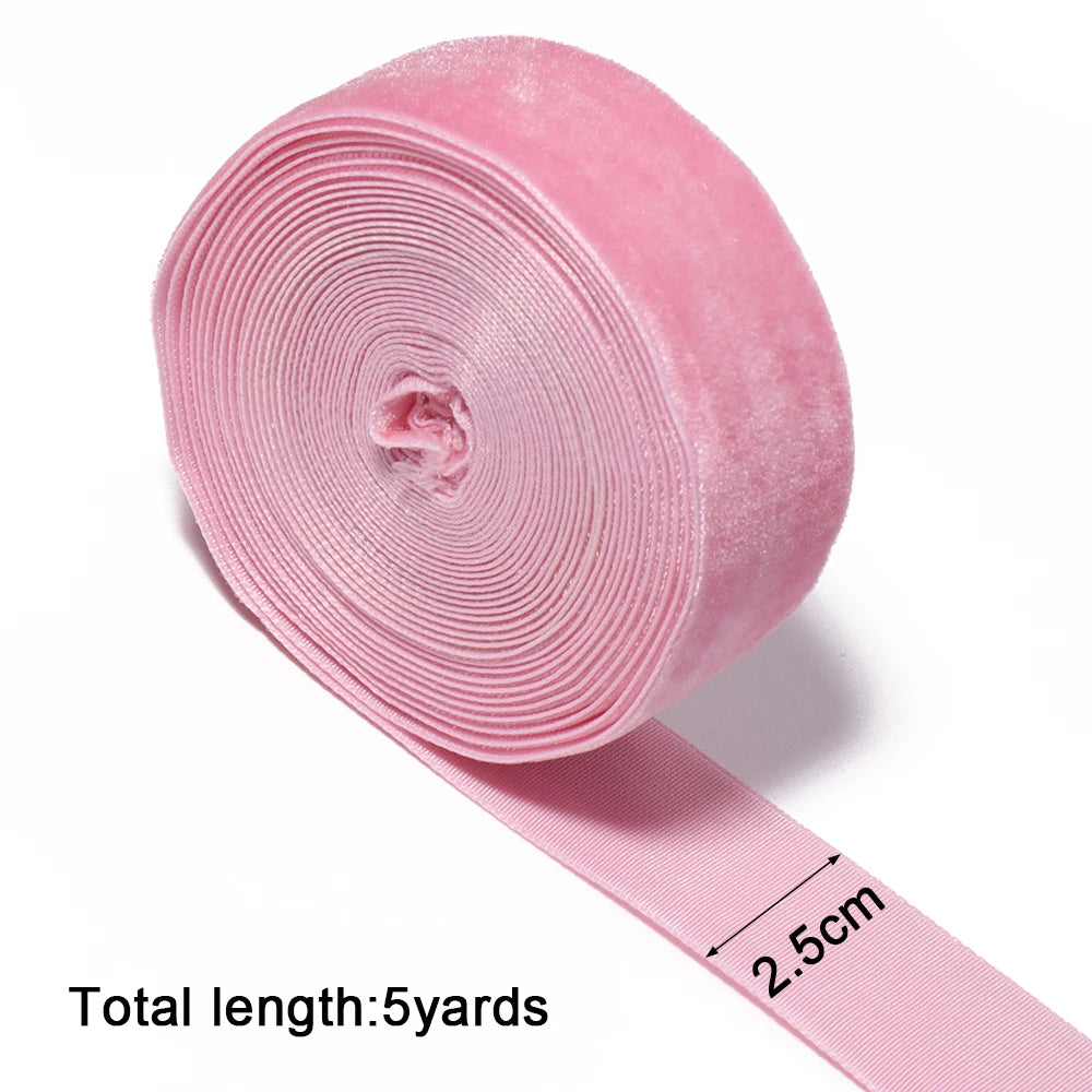 Deep Pink Single Face Velvet Ribbon 6–38mm | 5-10 Yards Velvet Craft Ribbon PLUSH 25mm x 5yards mm