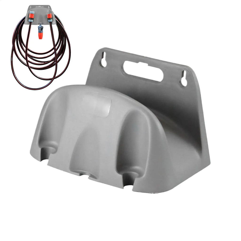 Wall Mount Garden Hose Holder Rack – Gray | No-Drill Hose Holder Rack PLUSH