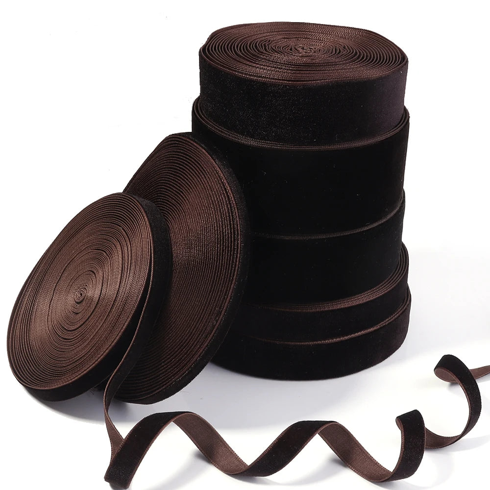 Deep Brown Velvet Ribbon 5/10 Yards – DIY Crafts & Wrapping Velvet Craft Ribbon PLUSH
