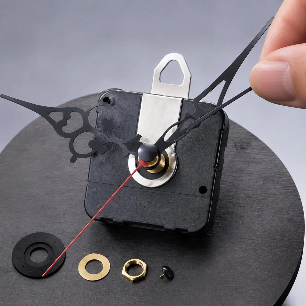 Metal Quartz Clock Movement with Black & Red Hands – DIY Kit Clock Movement Kit PLUSH