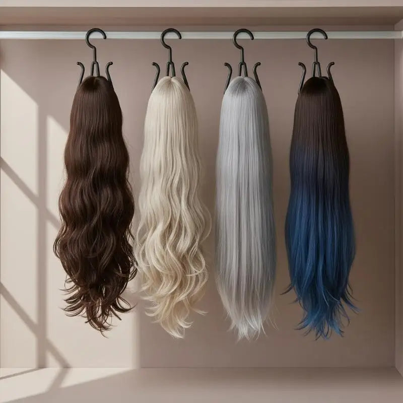 10-Pack Portable Wig Drying Rack, Head Stand & Hook Hanger Wig Head Stand PLUSH