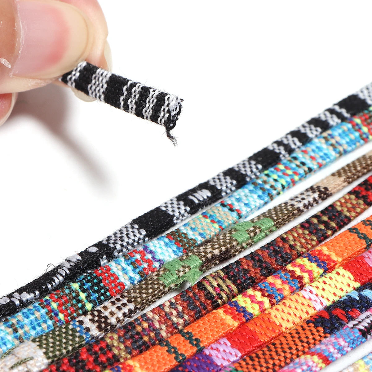 5 Yards 5mm Ethnic Woven Cotton Cord – Macrame & Bracelet Rope Craft Cord PLUSH