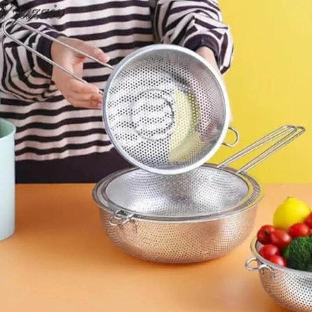 Stainless Steel Colander Basket & Kitchen Strainer – Multi-Use Kitchen Colander Strainer PLUSH